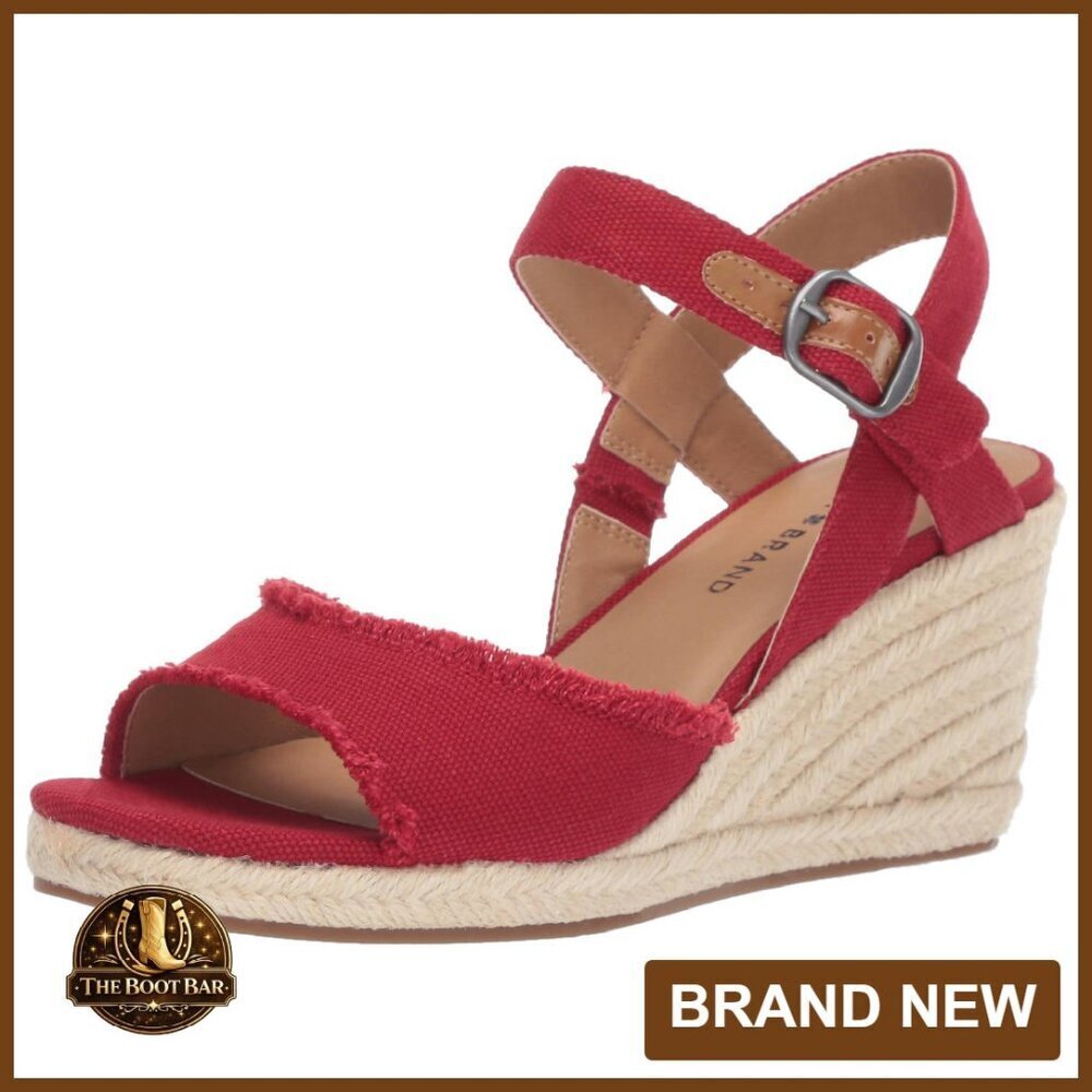 Espadrille Wedge Sandals with Memory Foam Insole, Adjustable Ankle Strap